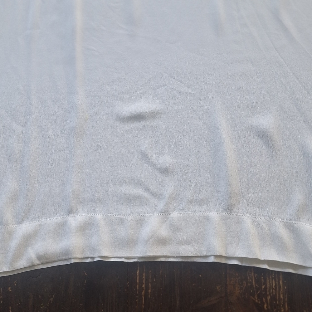 Designer Diane Von Furstenberg White Flowing Silk Blouse Minimalist Sz S-M - Picture 7 of 9